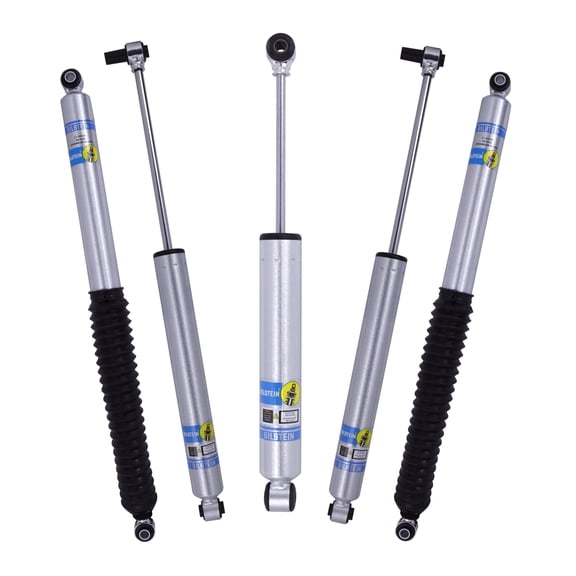 Bilstein Set of Front and Rear B8 5100 Series Shocks with Steering Stabilizer Compatible with 2020-2025 Jeep Gladiator with 3-4.5" Lift Front Lift and 3-4.5" Lift Rear Lift
