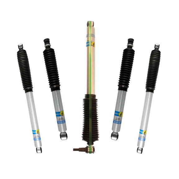 Bilstein Set of Front and Rear B8 5100 Series Shocks with Steering Stabilizer Compatible with 2008-2016 F250/F350 4WD with 2" Front & 0-1" Rear