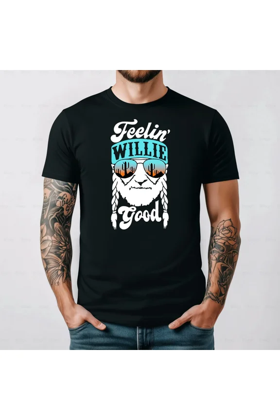 Biltagi Feelin’ Willie Good T-Shirt, Positive Music Fan Tee., Plus Size S–5XL Available
