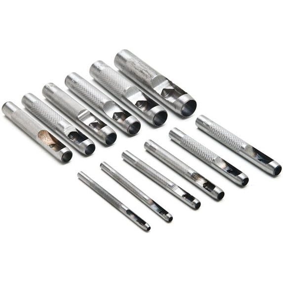 Biltek 13pc Hollow Metal Leather Punch Set Punches Professional Wood Plastic Gasket