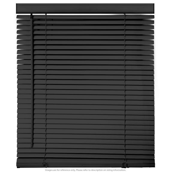Biltek 45" W x 64" H Cordless Window Blinds 1" Slat PVC Vinyl Venetian Horizontal Privacy Shade Anti-Sunrays, Black