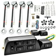 Biltek 4x Car Window Automatic Power Kit Electric Roll Up Compatible with Buick / Chrysler LeSabre Regal 200 300 Raider RVR