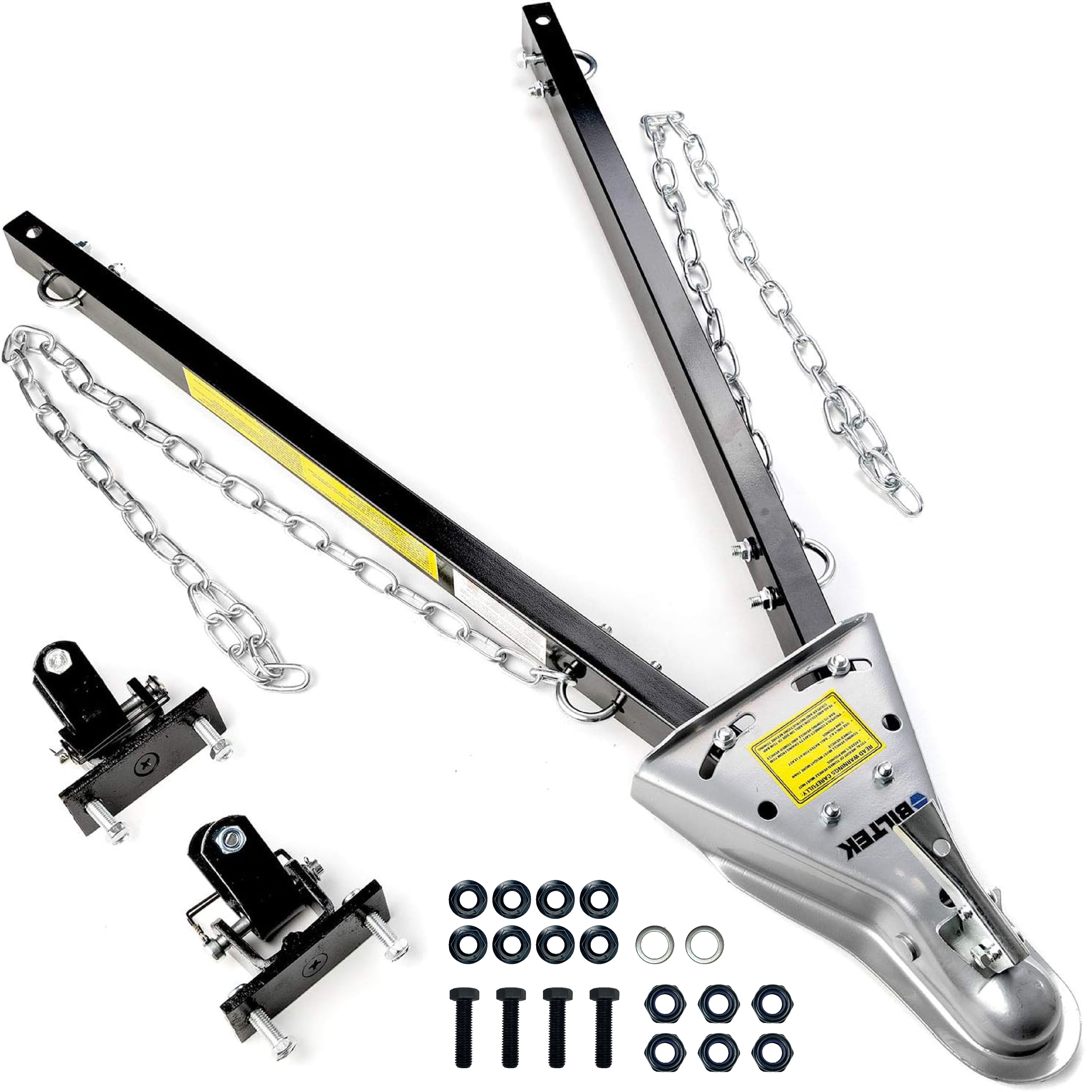Biltek Adjustable Tow Bar With 5000 lbs Towing Capacity, Universal Tow Bar with 2X Safety Chains
