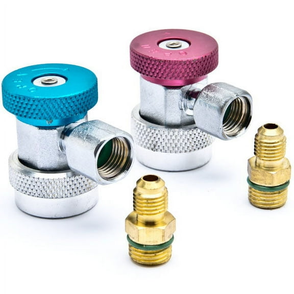 Biltek Air Condition Manifold Refrigerant Quick Coupler Adapters High & Low R134A Adjustable