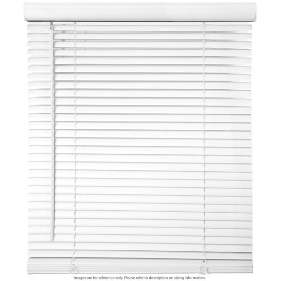 Biltek Cordless Window Blinds 1" Slat PVC Vinyl Venetian Horizontal Privacy Shade Sunray Protection White - 30" W x 64" H