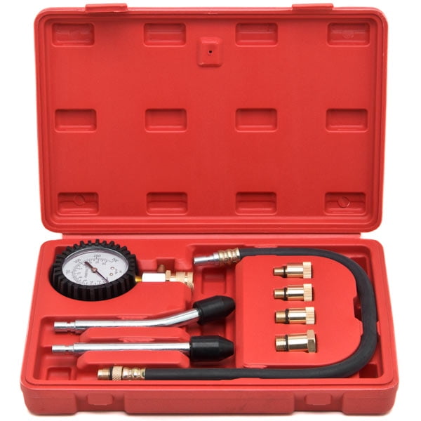 Compression Tester Adapter Kit, 9 Pcs Automotive Engine Cylinder Leak Down Compression Test 2c Dual Scale Pressure Gauge 0 300 Psi 6240ad17 6856 4016 Ad56 5097394f7fff - View #2