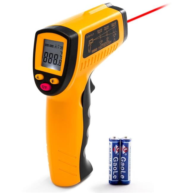 Biltek Non-Contact Digital Laser Infrared Thermometer Temperature Gun -58 Deg F ~ 626 Deg F, Black