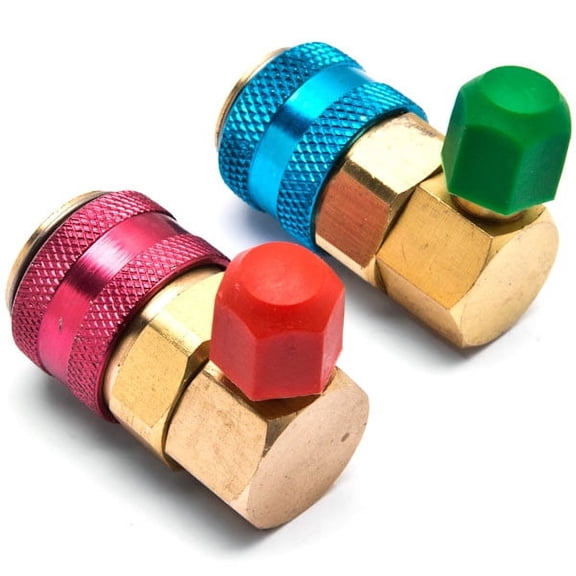 Biltek R134a A/C Manifold Gauge Conversion Kit High Low Angle Quick Adapter