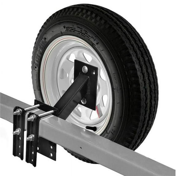 Biltek Spare Tire Carrier for Boat and Utility Trailer Spare Tire Mount Fits 4 or 5 Lug Wheel No-Drill Bracket