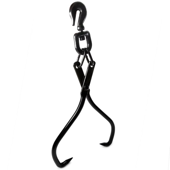 Biltek Swivel Grab Skidding Tongs - 28" Jaw Opening Log Chain Grabber with Pre-Attached Hook