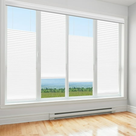 Biltek Top-Down Blinds Cellular Honeycomb Pleated Shades Cordless, White, 71"W x 64"H