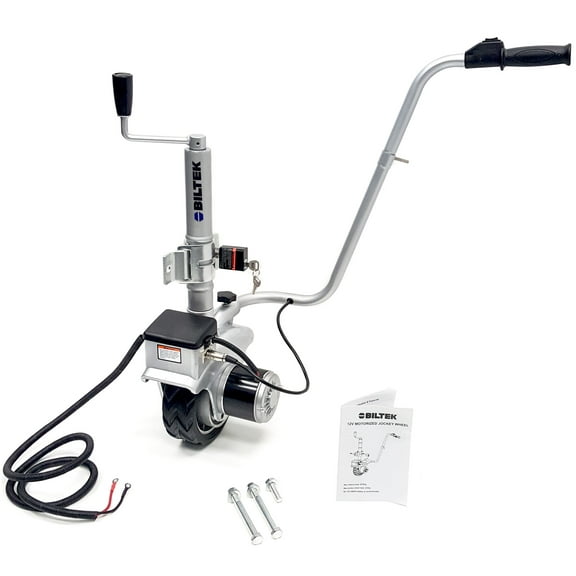 Trailer Mover 350W 12V Electric Trailer Jack Mini Mover Trailer Jockey Wheel Max Vehicle Load 2500Lbs Utility Trailer Jack Easy to Maneuver Trailer Camper Caravan Boat + Lock and Key (12V/350W)