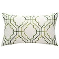 thumbnail image 1 of Biltmore Gate Green Throw Pillow 12x20 Cotton Rectangular Lattice Design, 1 of 4