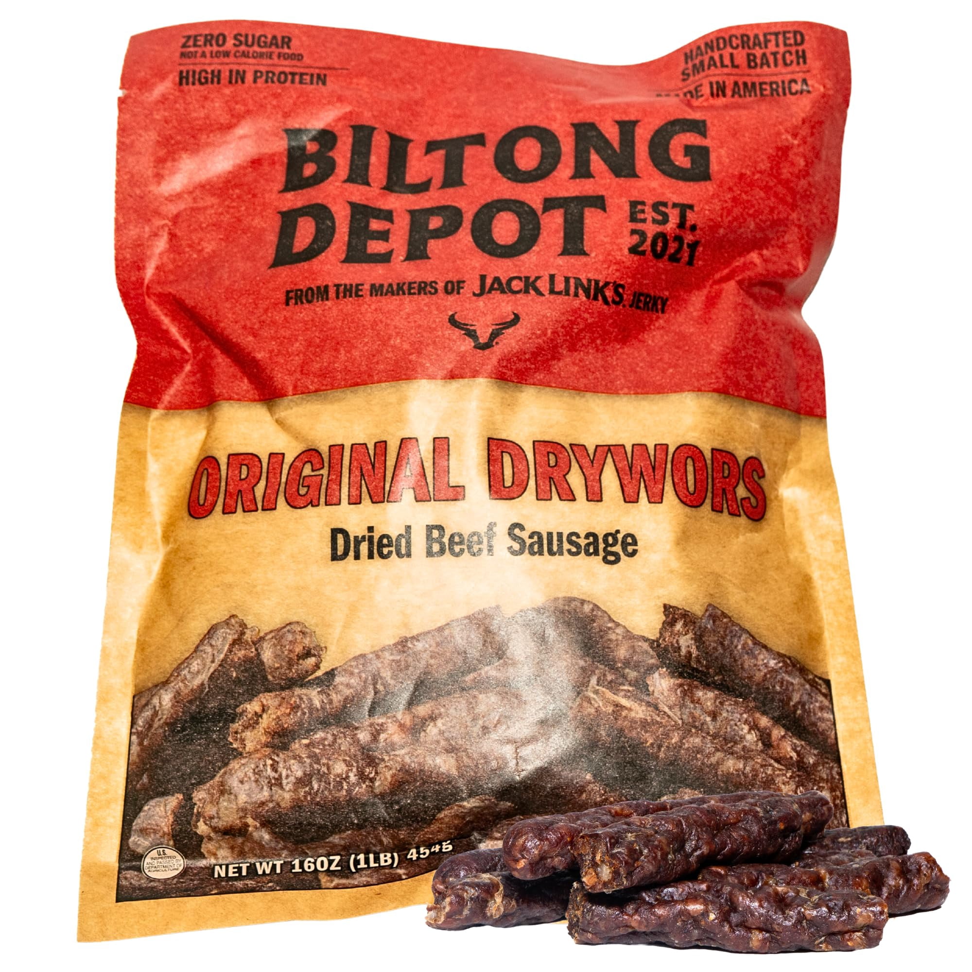 Biltong Depot Original Drywors - 1lb (16oz) | Air-Dried Beef Snack ...
