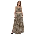 thumbnail image 1 of Bimba 2 Pcs Sexy Beach Party Wear Dress For Womens Printed Smocked Crop Top & Long Skirt CoordSet, 1 of 7