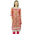 thumbnail image 1 of Bimba 3/4 Sleeve Designer Ladies Tunic Double Layer Chic Printed Ethinc Kurta Indian Kurti, 1 of 9