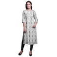 thumbnail image 1 of Bimba 3/4 Sleeve Kurta Printed Straight Kurti Summer Clothing For Women, 1 of 6