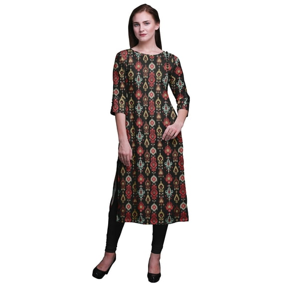 Bimba 3/4 Sleeve Kurta Printed Straight Kurti Summer Clothing For Women