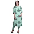 thumbnail image 1 of Bimba 3/4 Sleeve Straight Tunic Tops Printed Kurta Summer Wear For Women, 1 of 6