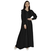 Bimba Abaya Islamic Prayer Dress With Hijab For Women'sFront Button PlacketMuslim Dress