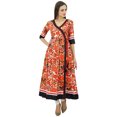 thumbnail image 1 of Bimba Angrakha Style Cotton Kurta Designer Indian Long Kurti Summer Clothing, 1 of 9