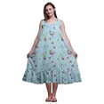 thumbnail image 1 of Bimba Baby Blue Floral Leaves & Rose Sleeveless Night Gown For Womens Cotton Printed Nightwear Ladies Sleepwear XXX-Large, 1 of 6
