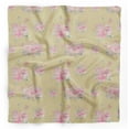 thumbnail image 1 of Bimba Beige Rose & Ranunculus Floral Pure Silk Printed Scarf Dupatta Head Neck Wrap Bandanas For Women 40 x 40 Inches, 1 of 6