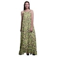 thumbnail image 1 of Bimba Beige2 Watercolor Flower & Leaves Nightgowns For Women Rayon Printed Spaghetti Strap Womens Nightwear Lingerie XXX-Large, 1 of 1