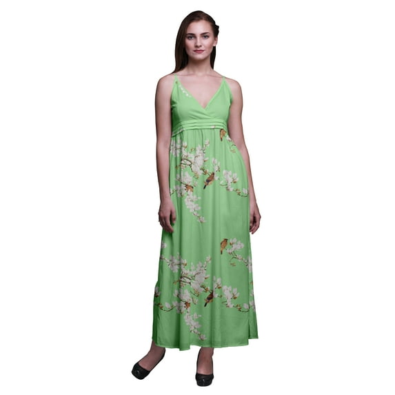 Bimba Bird Ladies Long Summer Sleeveless Tye Dye Print Casual Maxi Beach Dress-XXX-Large