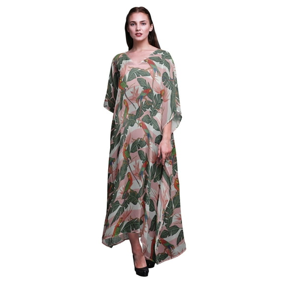 Bimba Bird Ladies Plus Size Kaftan Summer Wear Beach Coverup Kimono Caftan-XL-3X