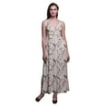 thumbnail image 1 of Bimba Bird Printed Adjustable Spaghetti Strap Long Maxi Dress Summer Beachwear-Small, 1 of 6