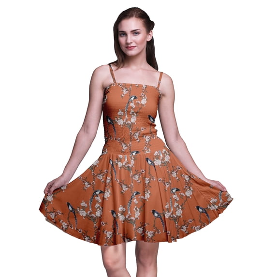 Bimba Bird Women Sleeveless Mini Flowy Tank Summer Sun Dress Floral Print Dress-XX-Large