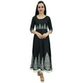 thumbnail image 1 of Bimba Black Casual Ethnic Kurti Long Anarkali Designer Digitally Printed Kurta-4, 1 of 5