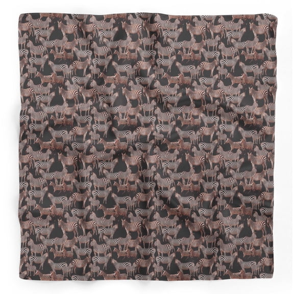 Bimba Black Wild Animal Mix Pure Silk Printed Head Bandanas Summer Neck Wrap Scarf 40 x 40 Inches