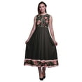 thumbnail image 1 of Bimba Black4 Floral Printed Women Designer Mandarin Collar Anarkali Dress Indian Ethnic Kurta XX-Large, 1 of 6