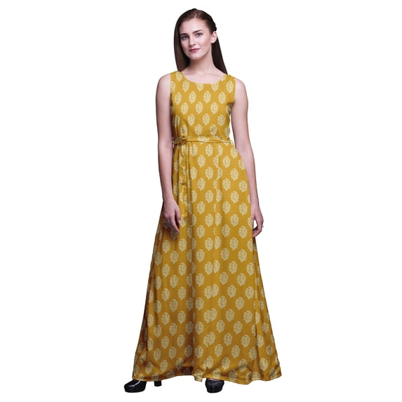 Bimba Block Ladies Printed Long Tank Maxi Dress Resort Wear Evening Gown-X-Large
