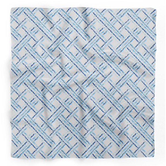 Bimba Blue Boxes Tie-Dye Pure Silk Printed Head Bandanas Summer Neck Wrap Scarf 40 x 40 Inches