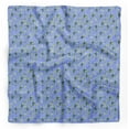 thumbnail image 1 of Bimba Blue Flower Leaves Pure Silk Printed Head Bandanas Summer Neck Wrap Scarf 40 x 40 Inches, 1 of 6