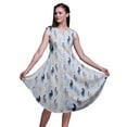 thumbnail image 1 of Bimba Blue Horse Animal Women Knee Length Sleeveless Casual Summer Sun Tank Dress-X-Small, 1 of 6