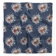 thumbnail image 1 of Bimba Blue Leaves & Peony Floral Pure Silk Printed Head Bandanas Summer Neck Wrap Scarf 40 x 80 Inches, 1 of 1