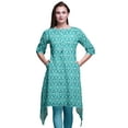 thumbnail image 1 of Bimba Blue Mosaic Tie-Dye Printed Tops For Women Asymmetric Kurti Summer Dress For Girls X-Large, 1 of 6