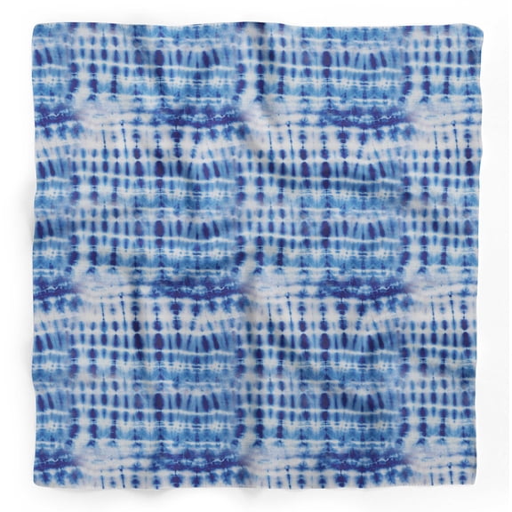Bimba Blue Print Shibori Printed Pure Silk Scarf For Hair Neck Head Bandanas For Women 40 x 40 Inches