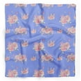 thumbnail image 1 of Bimba Blue Rose & Ranunculus Floral Printed Pure Silk Scarf For Hair Neck Head Bandanas For Women 40 x 40 Inches, 1 of 6