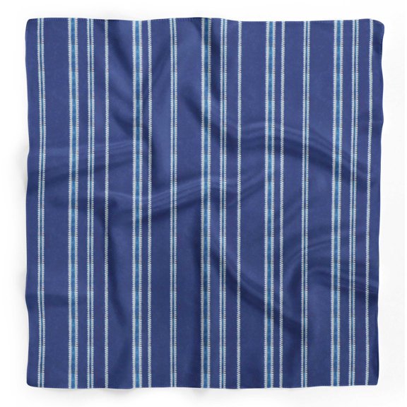 Bimba Blue Stripe Shibori Printed Pure Silk Scarf For Hair Neck Head Bandanas For Women 40 x 80 Inches