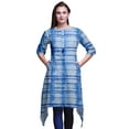 thumbnail image 1 of Bimba Blue Stripe Shibori Printed Tops For Women Asymmetric Kurti Summer Dress For Girls XXX-Large, 1 of 6