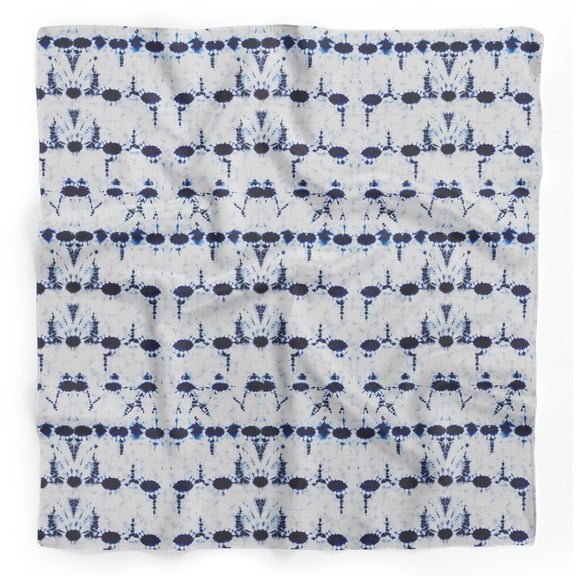 Bimba Blue Tie & Dye Shibori Pure Silk Printed Head Bandanas Summer Neck Wrap Scarf 40 x 40 Inches