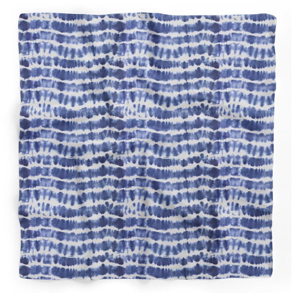 Bimba Blue Wave Shibori Pure Silk Printed Head Bandanas Summer Neck Wrap Scarf 40 x 80 Inches