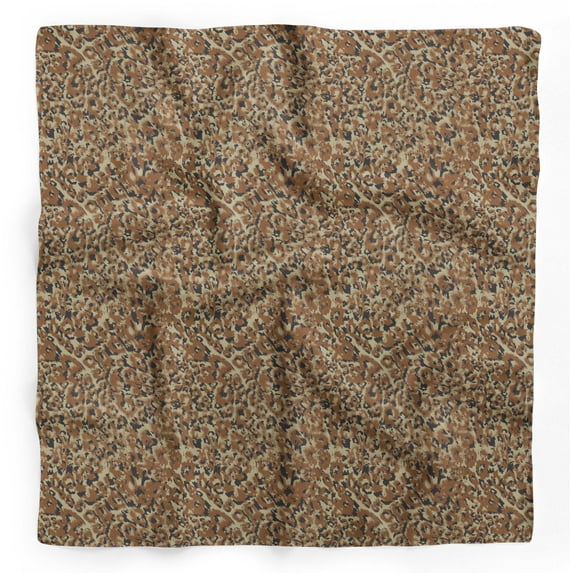 Bimba Brown Leopard Animal Skin Pure Silk Printed Scarf Dupatta Head Neck Wrap Bandanas For Women 40 x 40 Inches