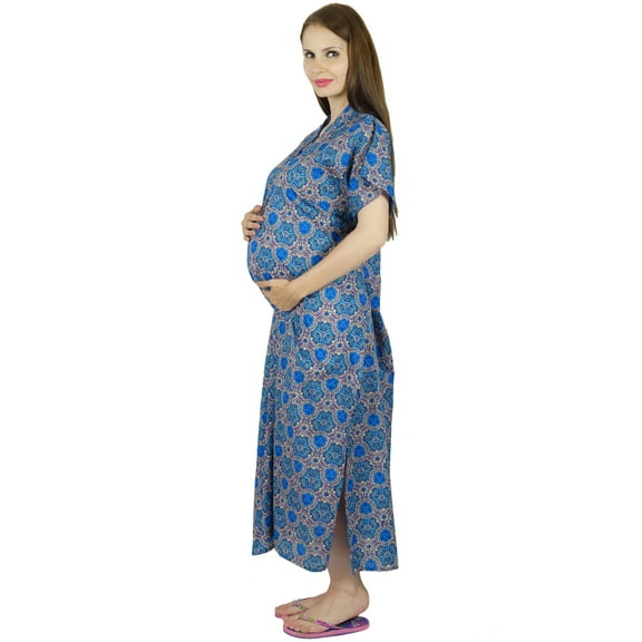 Bimba Cotton Kaftan Hospital Delivery Gown, Nursing Moms & to be Moms Gift