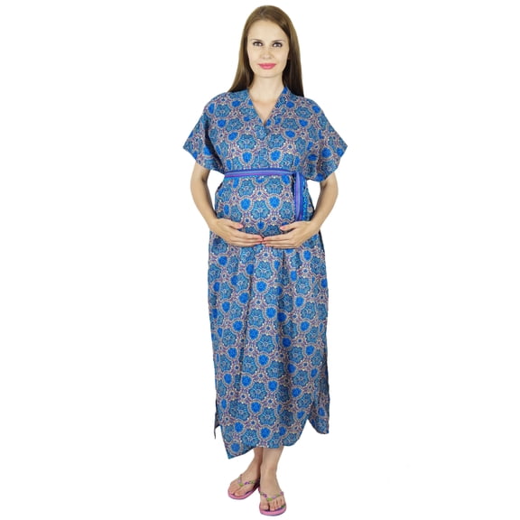 Bimba Cotton Kaftan Hospital Delivery Gown, Nursing Moms & to be Moms Gift